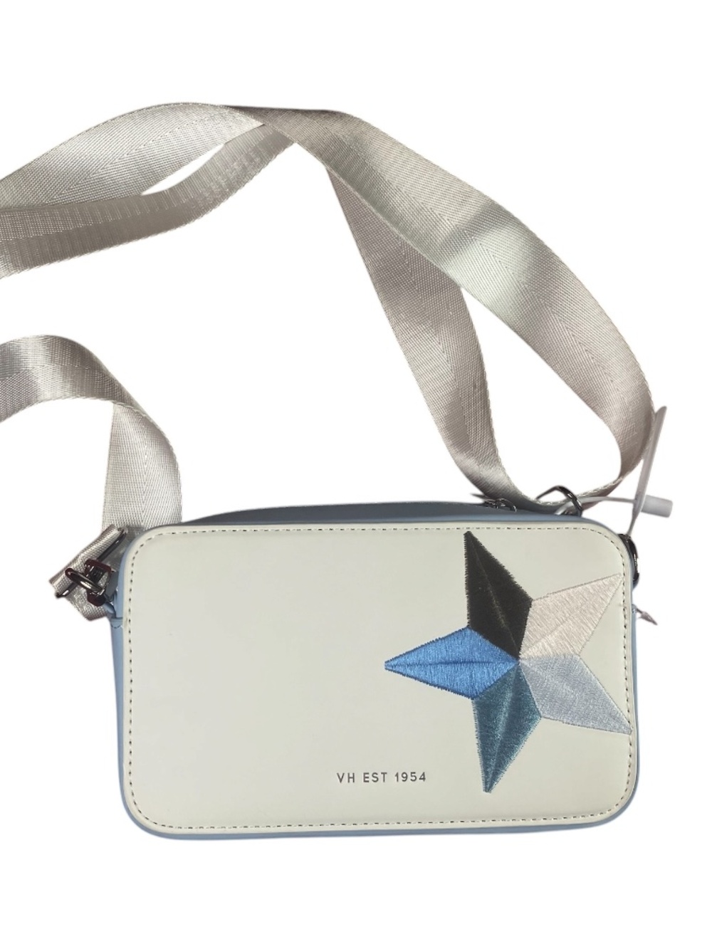 Vintage Havana Star-Embellished Blue/White/Gray Crossbody Bag